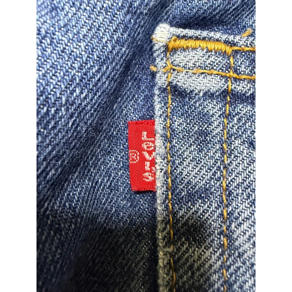 Levi's Jeans Mens 32x30 Blue 505 Regular Fit Distressed Faded Y2K Denim Pants
